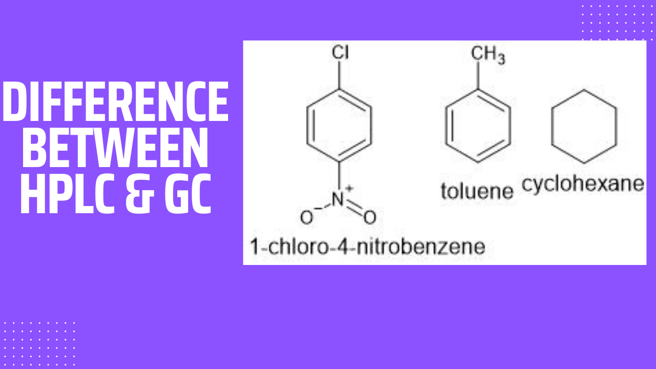 Difference between HPLC and GC. Different molecules and their parameters to analyze by HPLC and GC