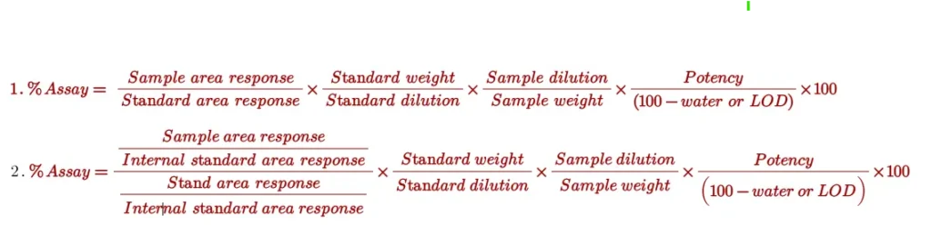 Assay calculation methods