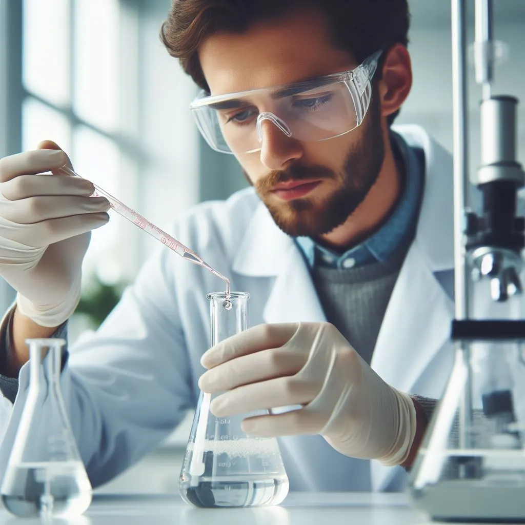 Analyst performing Titration in the Laboratory